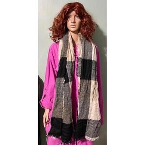 Black, White and Tan Plaid Old Navy Scarf